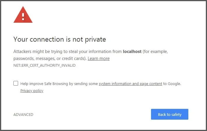 No valid SSL